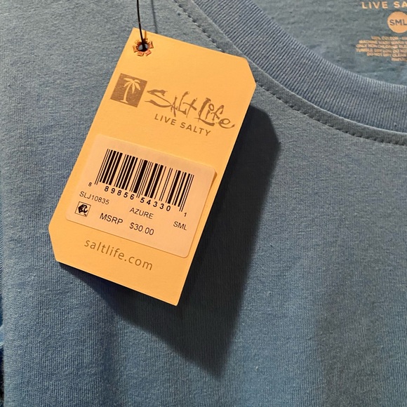 Salt Life Women’s Blue Scoop Neck T-Shirt NWT - Picture 3 of 5